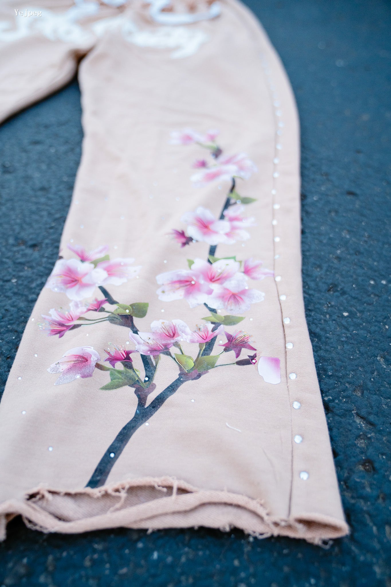 Mocha Tan Cherry Blossom Joggers