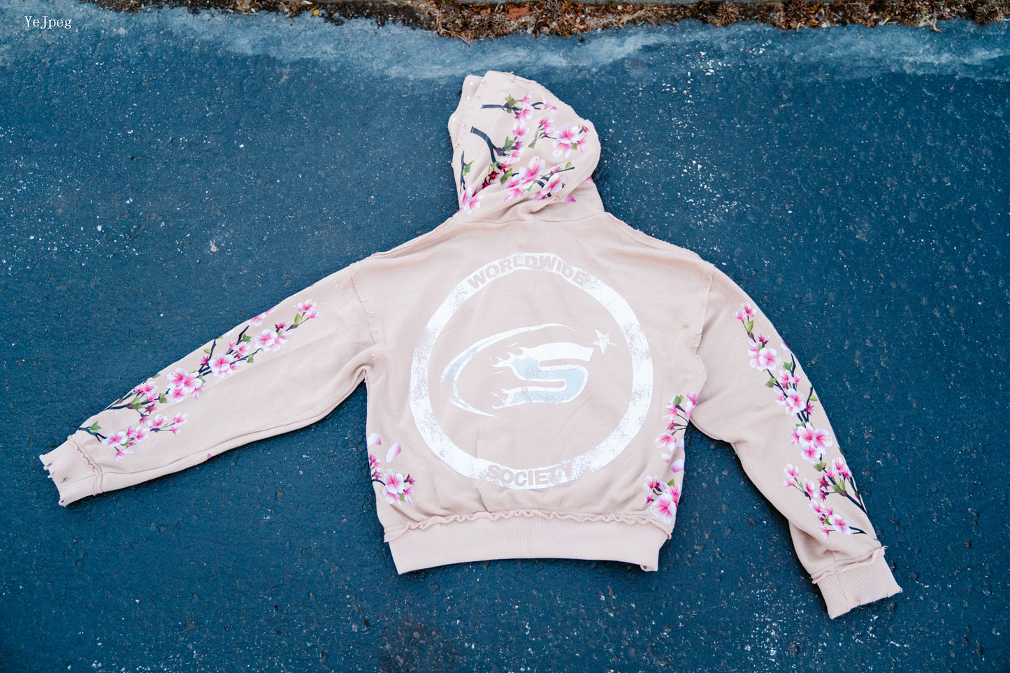 Mocha Tan Cherry Blossom Hoodie