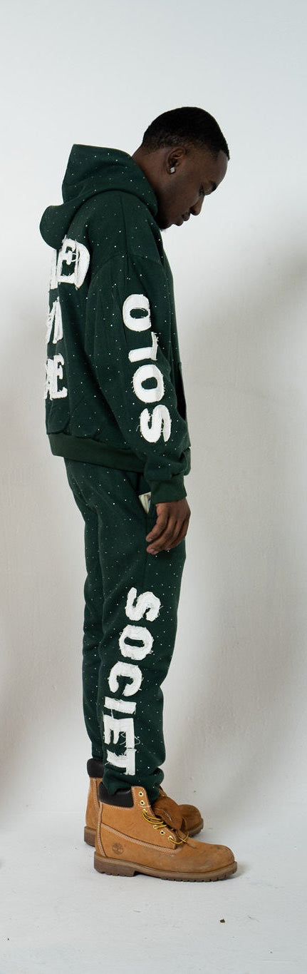 Pine Green RhineStone Hoodie