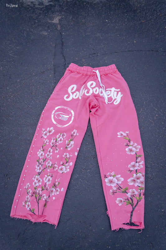 Pink Cherry Blossom Joggers
