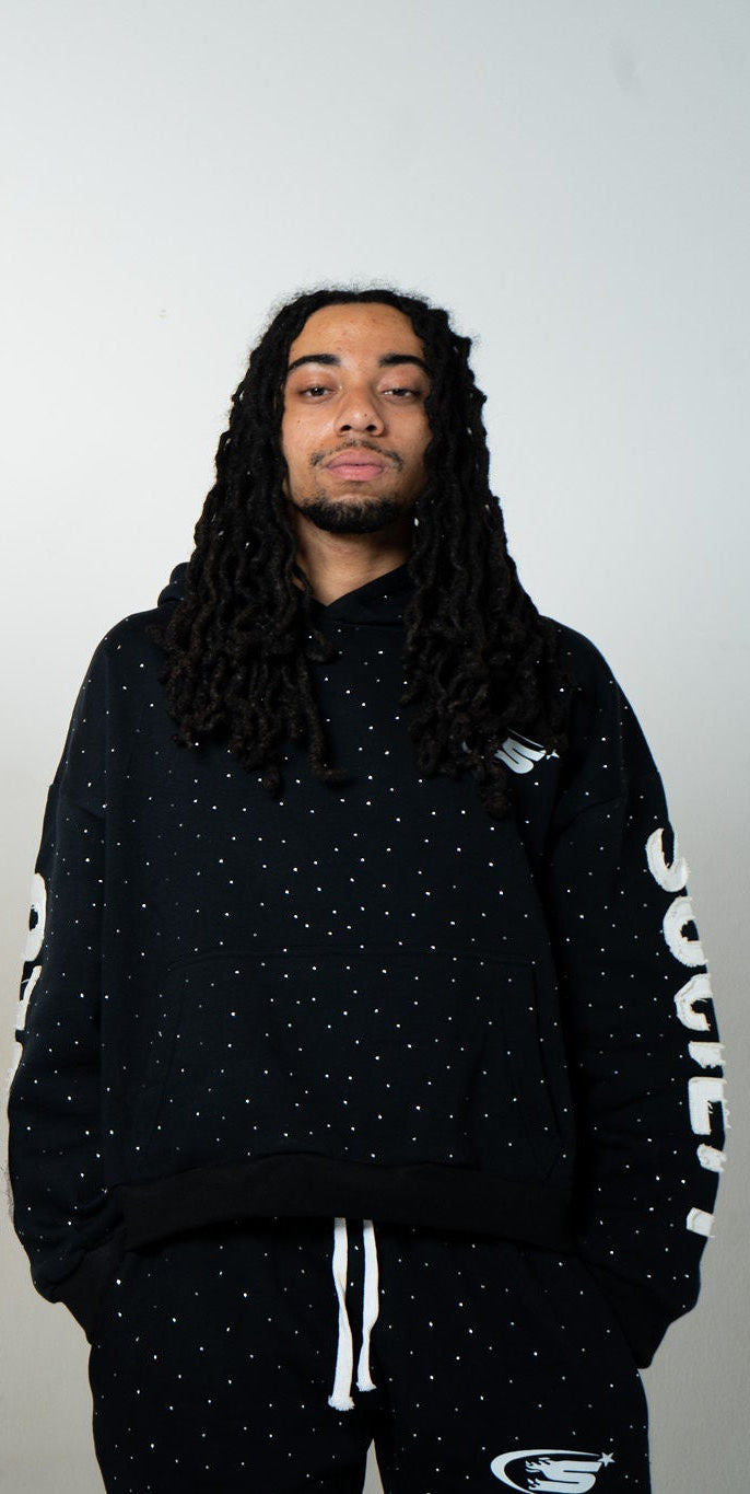 Black Rhinestone Hoodie