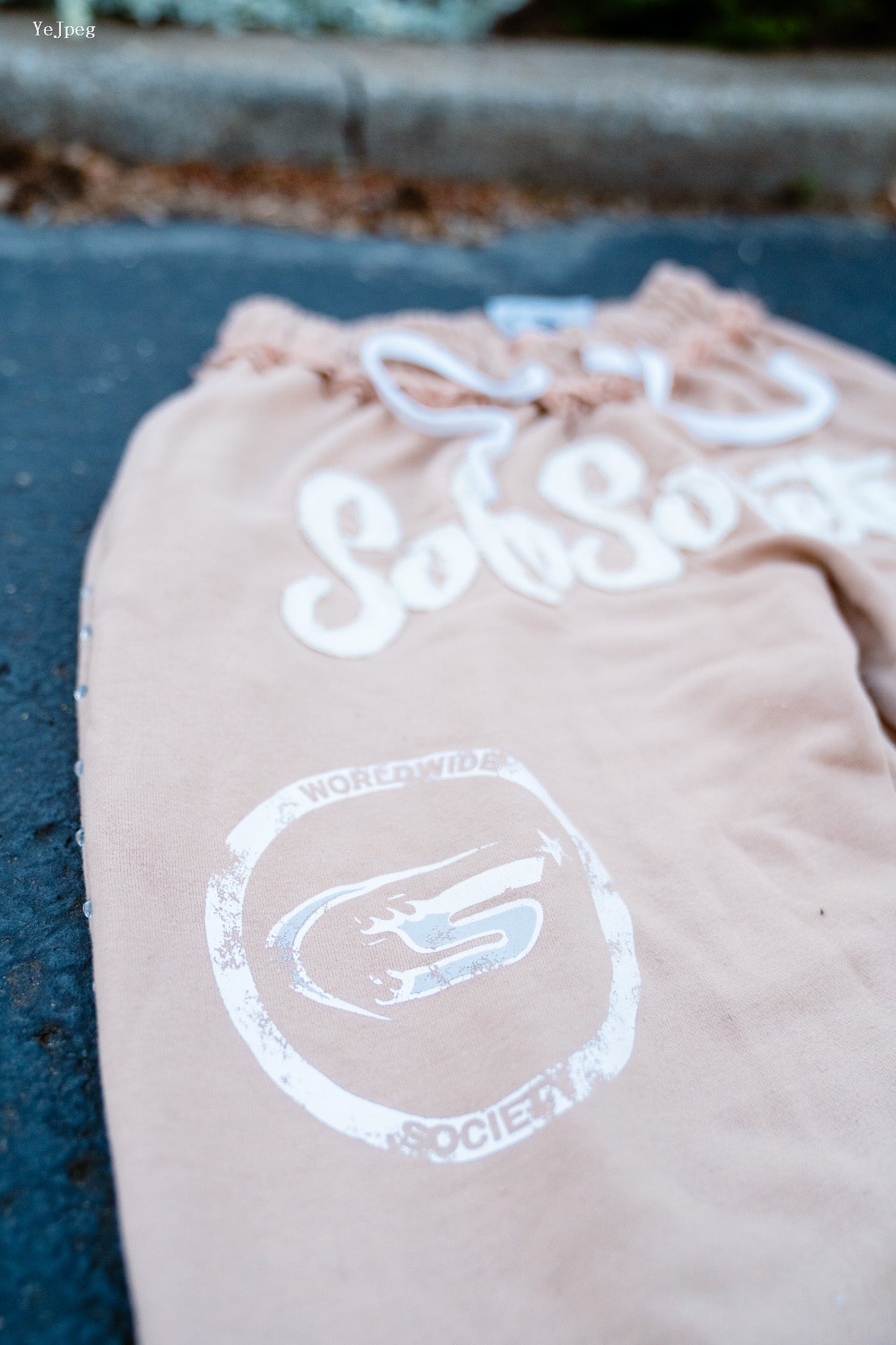 Mocha Tan Cherry Blossom Joggers