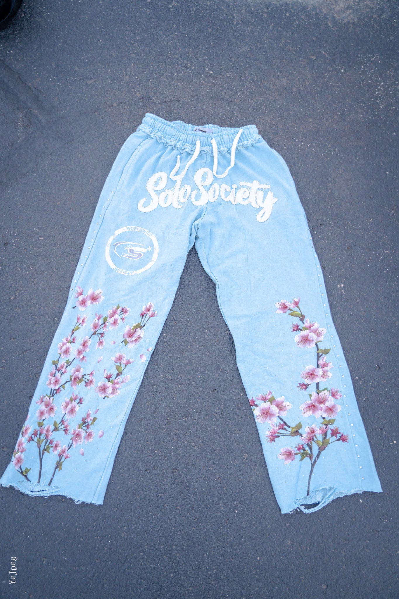 Cloud Blue Cherry Blossom  Joggers
