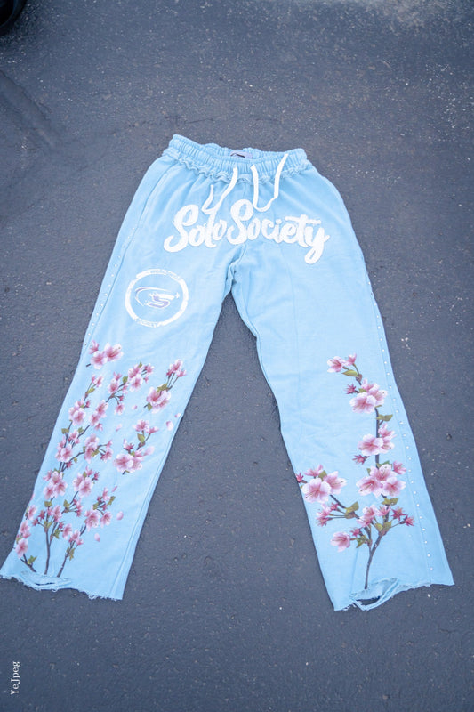 Cloud Blue Cherry Blossom  Joggers