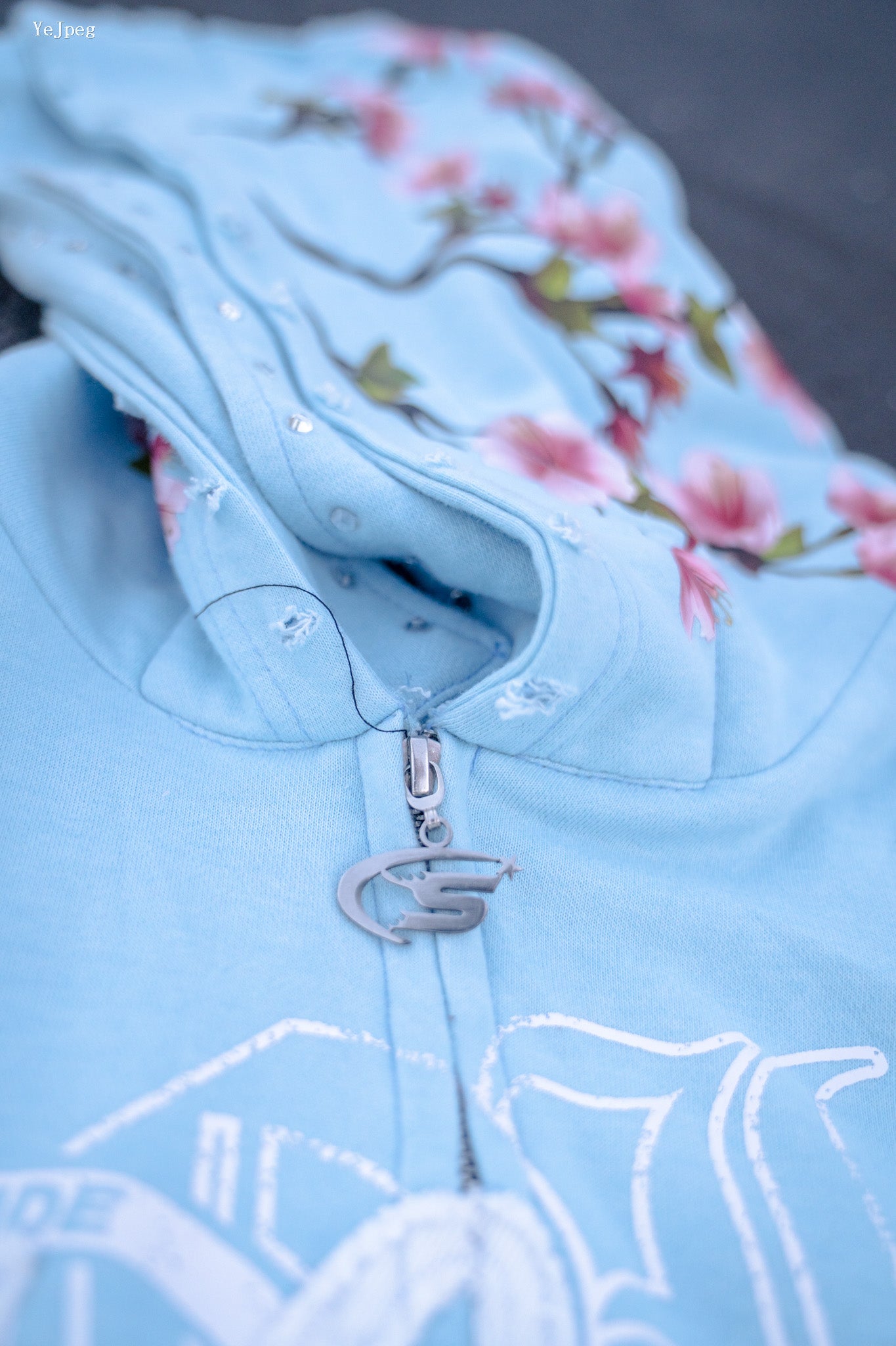 Cloud Blue Cherry Blossom Hoodie